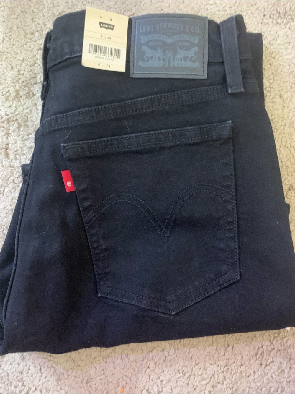 Levi's Women's Black Straight Leg Button Fly Jeans 31x28